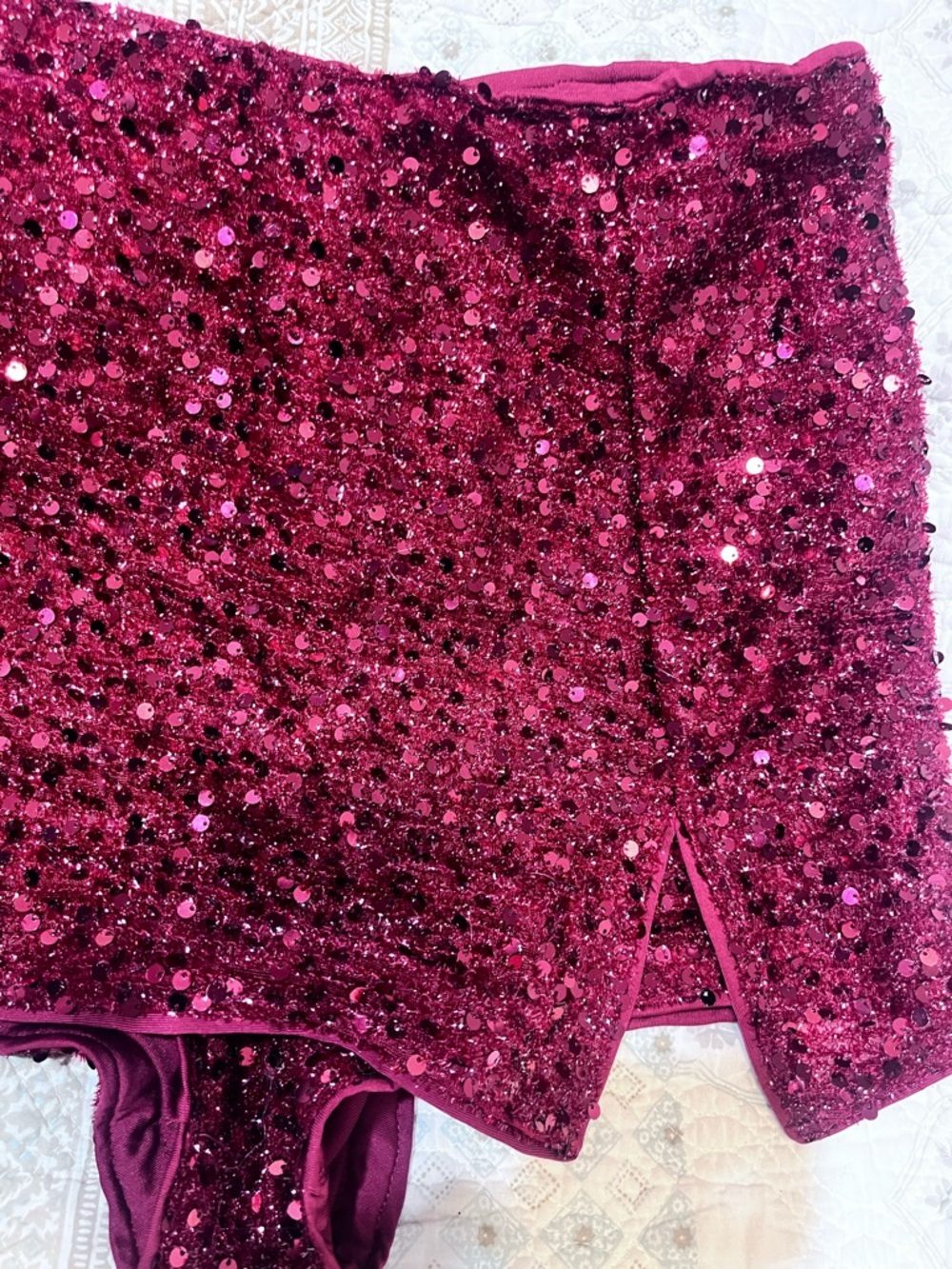 SHEIN Sparkling Sequin Mini Skirt — Deep Pink - Picture 9 of 9